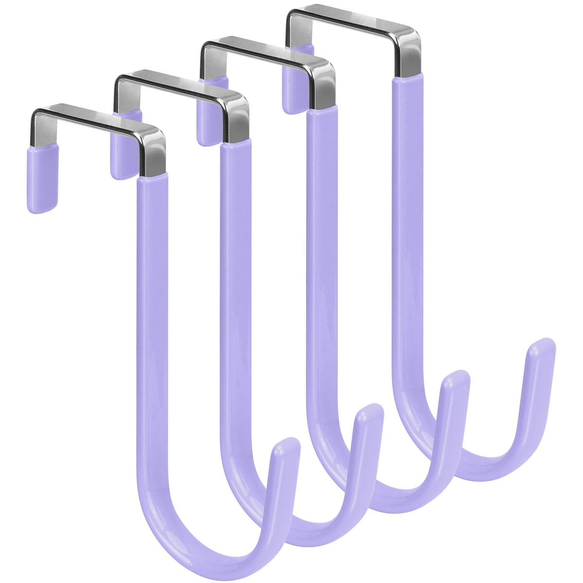 FYY Over the Door Hooks, Single-Hanger 4 Pack, Fits Doors 1 3/8" White
