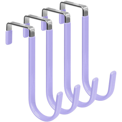 FYY Over the Door Hooks, Single-Hanger 4 Pack, Fits Doors 1 3/8" White