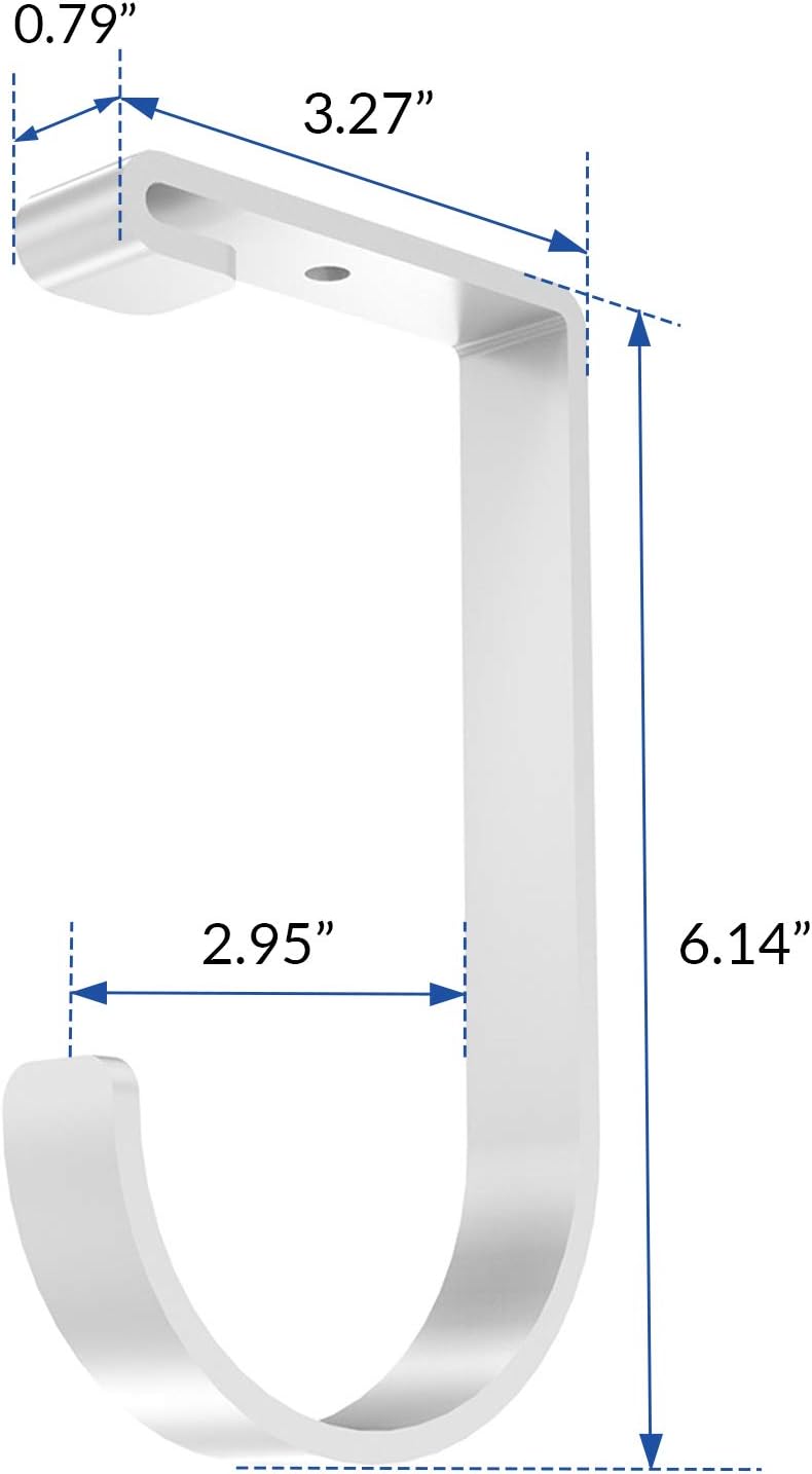 FLEXIMOUNTS 4 Pack Add-On Storage Flat Hooks, White