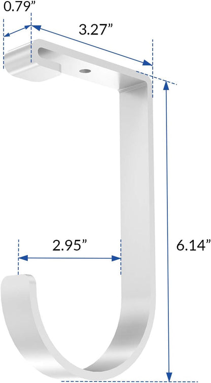 FLEXIMOUNTS 4 Pack Add-On Storage Flat Hooks, White