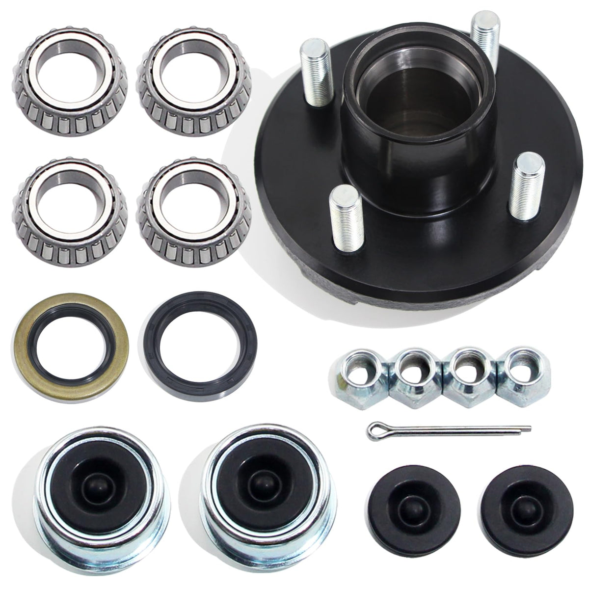 4pcs 1.98'' Trailer Hub Dust Caps for 2000 3500 lb Boat RV Trailer