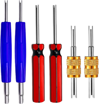 6Pcs Valve Stem Removal Tool Kit, R134 R12 A/C HVAC Air Conditioner Schrader Valve Stem Core Remover Tool