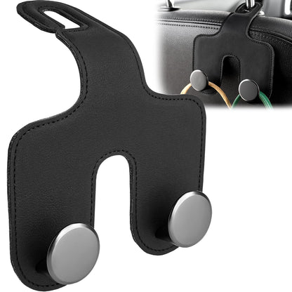 JESTOP Car Headrest Hooks 2 Pack Leather Car Seat Storage Hangers, Apricot