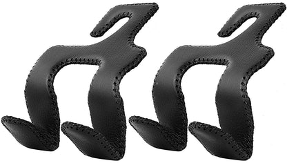 Car Headrest Hooks for Purses and Bags, Upgraded 2 in 1 Cars Back Seat Head Rest Hanger Vehicle Leather Organizer Storage Holder Hook Matching Cars Interior, 1-Pack, Black
