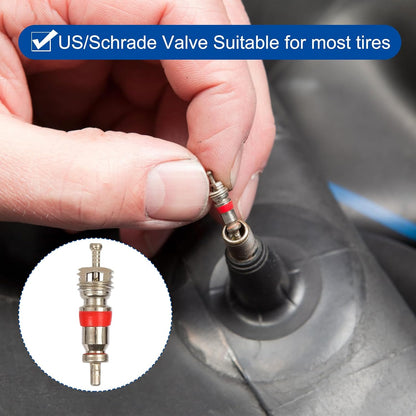 9002/TRC1 Nickel Plated Brass Tire Valve Core for Most Automotive, RV, ATV, Tire Valve Stems Remover Replacement, Length 0.75'',Dia 0.2'', Pack of 100