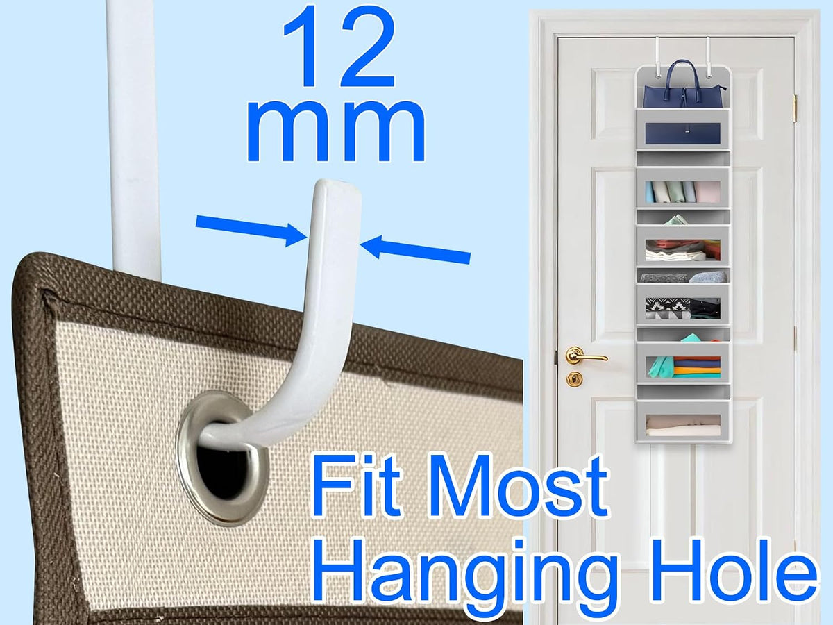 Mars-Rock Single Over Door Steel Hooks 4 Pack Fit 1-3/8" Door 5.5" White