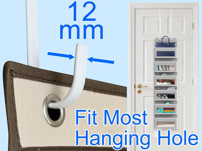 Single Extra Long Over Door Steel Hooks 4 Pack Fit 1-3/8" Door 14.2" White