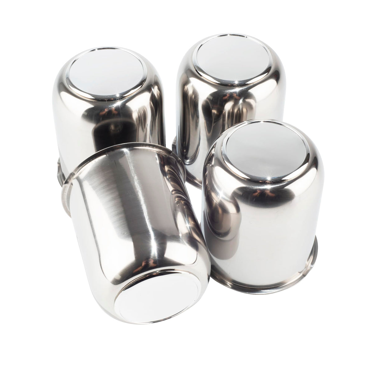 4Pcs 4.25" Stainless Trailer Wheel Center Caps, 4.29" H Chrome