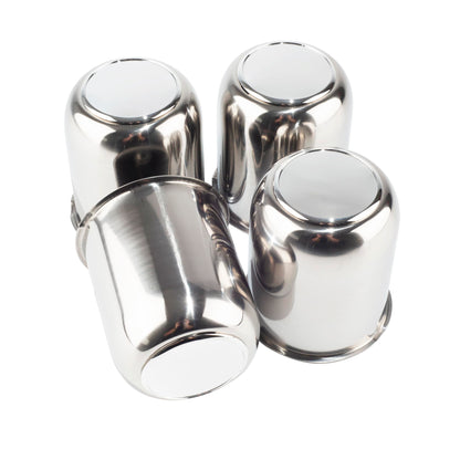 4Pcs 4.25" Stainless Trailer Wheel Center Caps, 4.29" H Chrome