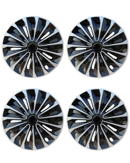 ABX Hubcap Wheel Covers Hub Caps 16 Inch Set of 4 Black & Silver Universal Wheel Rim Cover R16 Stylish Car Decor Wheel Covers for Toyota Camry Nissan Mazda (Black-A1, 16 inch)