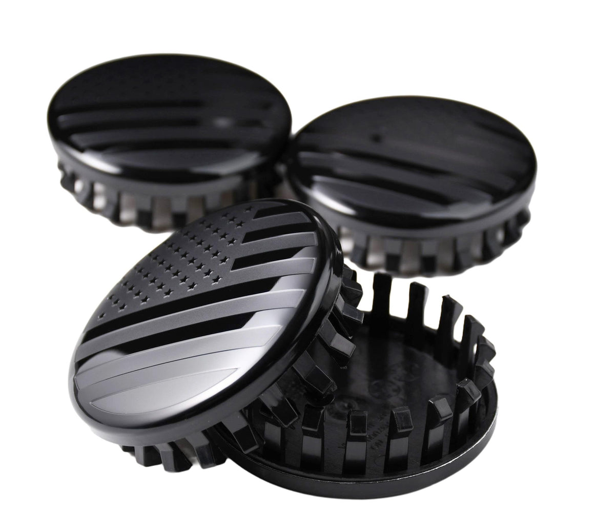 (Set of 4) for Chevrolet 3 1/4 inches=83mm Blackout American USA Flag Wheel Center Caps Covers HubCap fit Most 18"&20"&22" Rims for Suburban Silverado Tahoe & GMC Sierra Yukon Denali 22837060 9596403