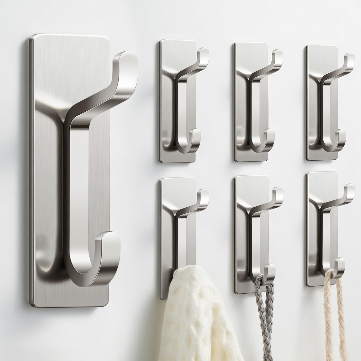 pickpiff 12 Pack Wall Hooks for Coat and Towel: 13LB Adhesive Door Hanger Stick on, Black