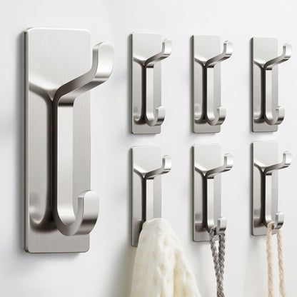 pickpiff 12 Pack Wall Hooks for Coat and Towel: 13LB Adhesive Door Hanger Stick on, Black