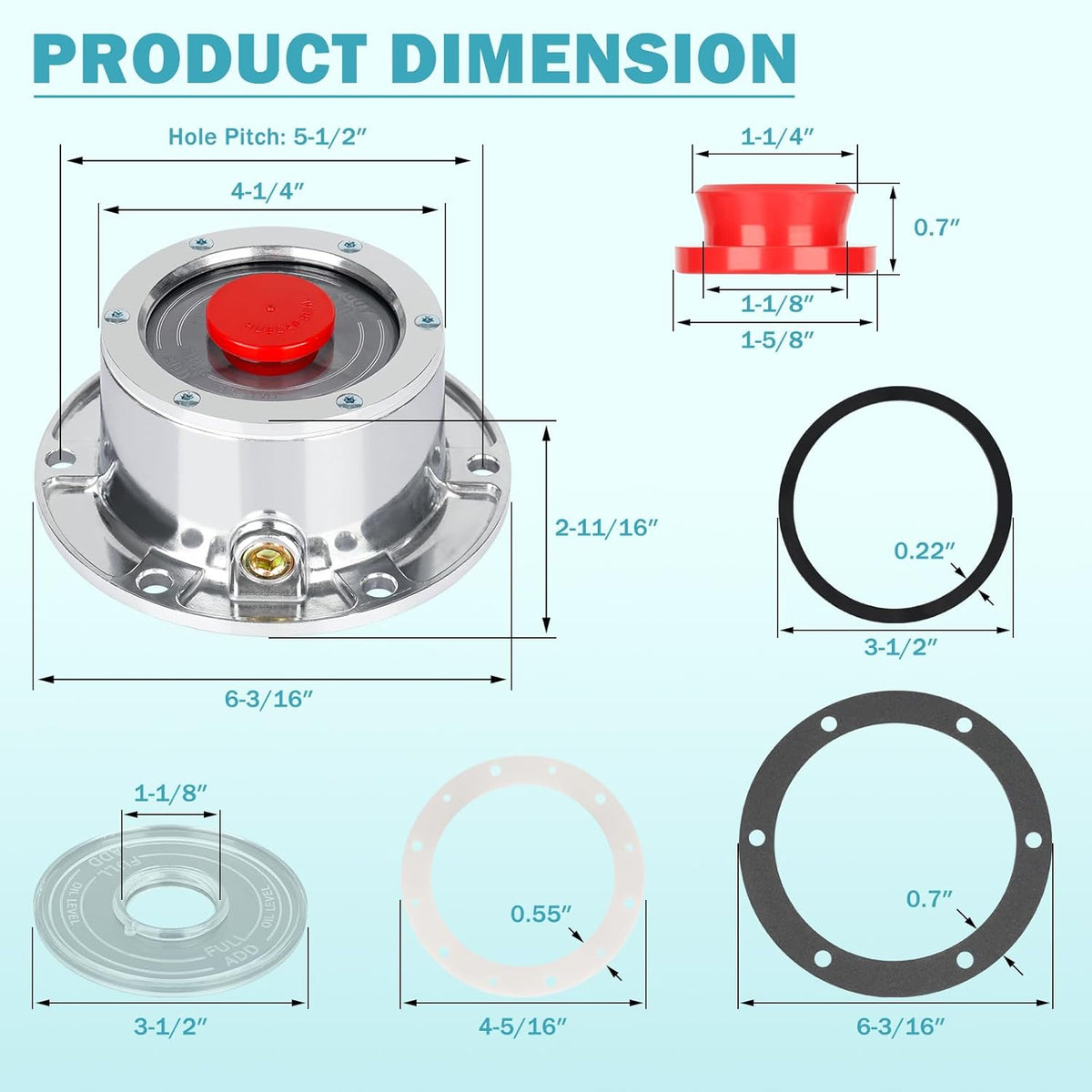 CheeMuii 4 Pack 343-4009 Trailer Hub Caps Kit Replace for Stemco 343-4009
