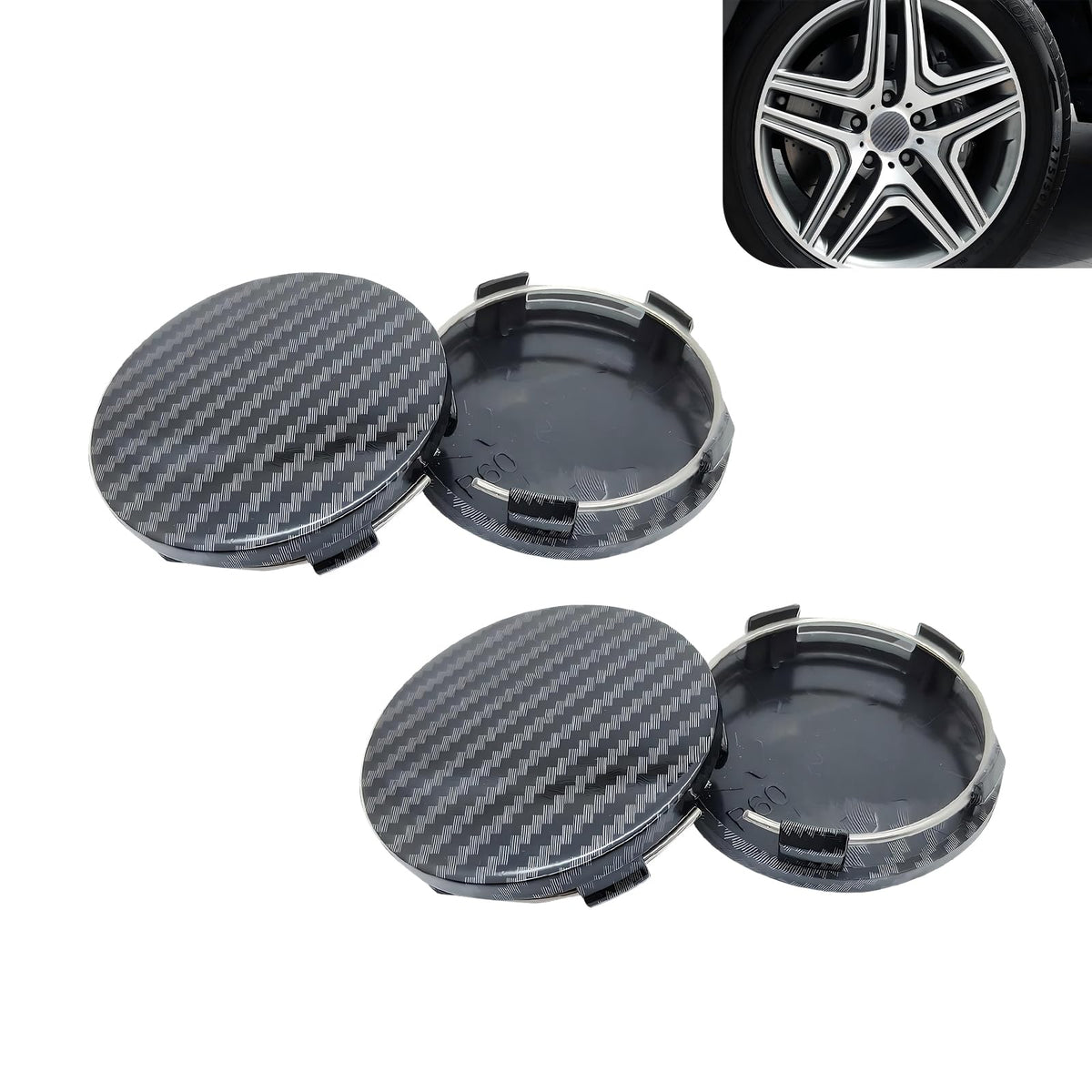 4 PCS Car Wheel Center Hub Cover, 60MM/2.36In Outer Diameter and 56MM/2.2In Inner Diameter, Snap-in Vehicle Rim Hub Caps Accessories (Silver)