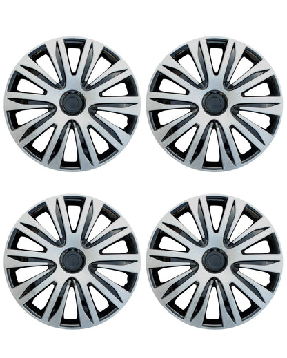 ABX Hubcap Wheel Covers Hub Caps 16 Inch Set of 4 Black & Silver Universal Wheel Rim Cover R16 Stylish Car Decor Wheel Covers for Toyota Camry Nissan Mazda (Black-A1, 16 inch)