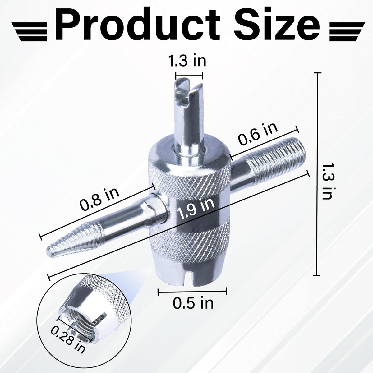 2 PCS 4-Way Tire Valve Stem Removal Tool, 4-in-1 Valve Core Removal Tool