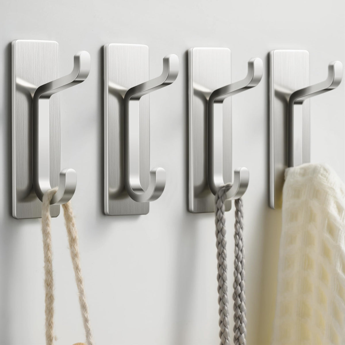 pickpiff 12 Pack Wall Hooks for Coat and Towel: 13LB Adhesive Door Hanger Stick on, Black