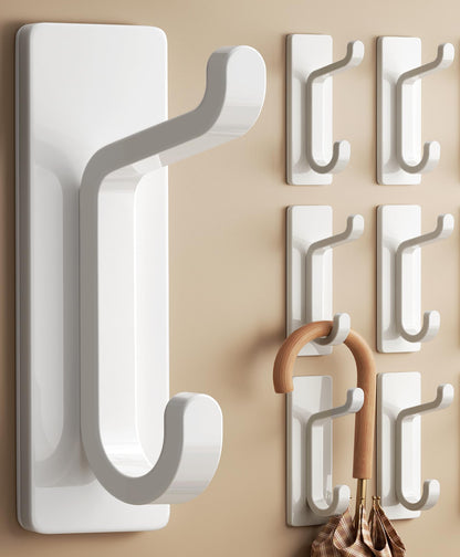 pickpiff 12 Pack Wall Hooks for Coat and Towel: 13LB Adhesive Door Hanger Stick on, Black