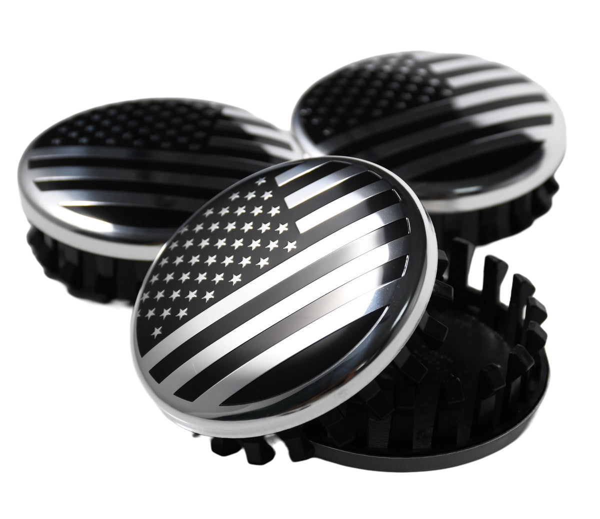 (Set of 4) for Chevrolet 3 1/4 inches=83mm Blackout American USA Flag Wheel Center Caps Covers HubCap fit Most 18"&20"&22" Rims for Suburban Silverado Tahoe & GMC Sierra Yukon Denali 22837060 9596403