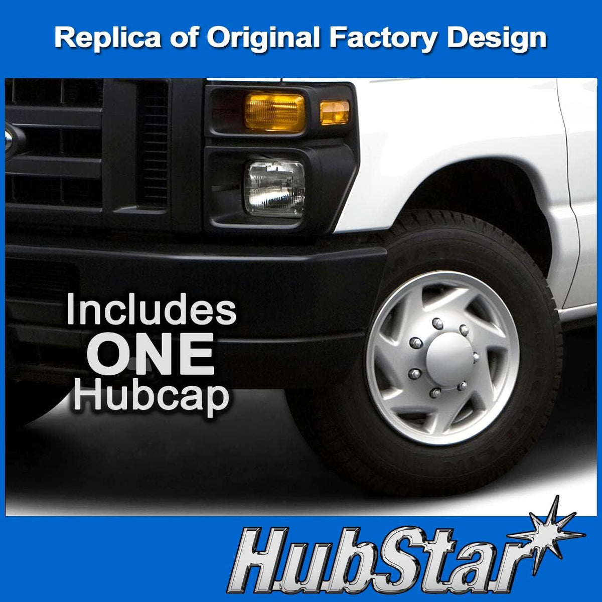 Hubcap Replacement for Ford Van 1997-2026, Sturdy 16-inch Wheel Cover (1 Piece)
