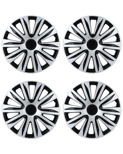 ABX Hubcap Wheel Covers Hub Caps 16 Inch Set of 4 Black & Silver Universal Wheel Rim Cover R16 Stylish Car Decor Wheel Covers for Toyota Camry Nissan Mazda (Black-A1, 16 inch)