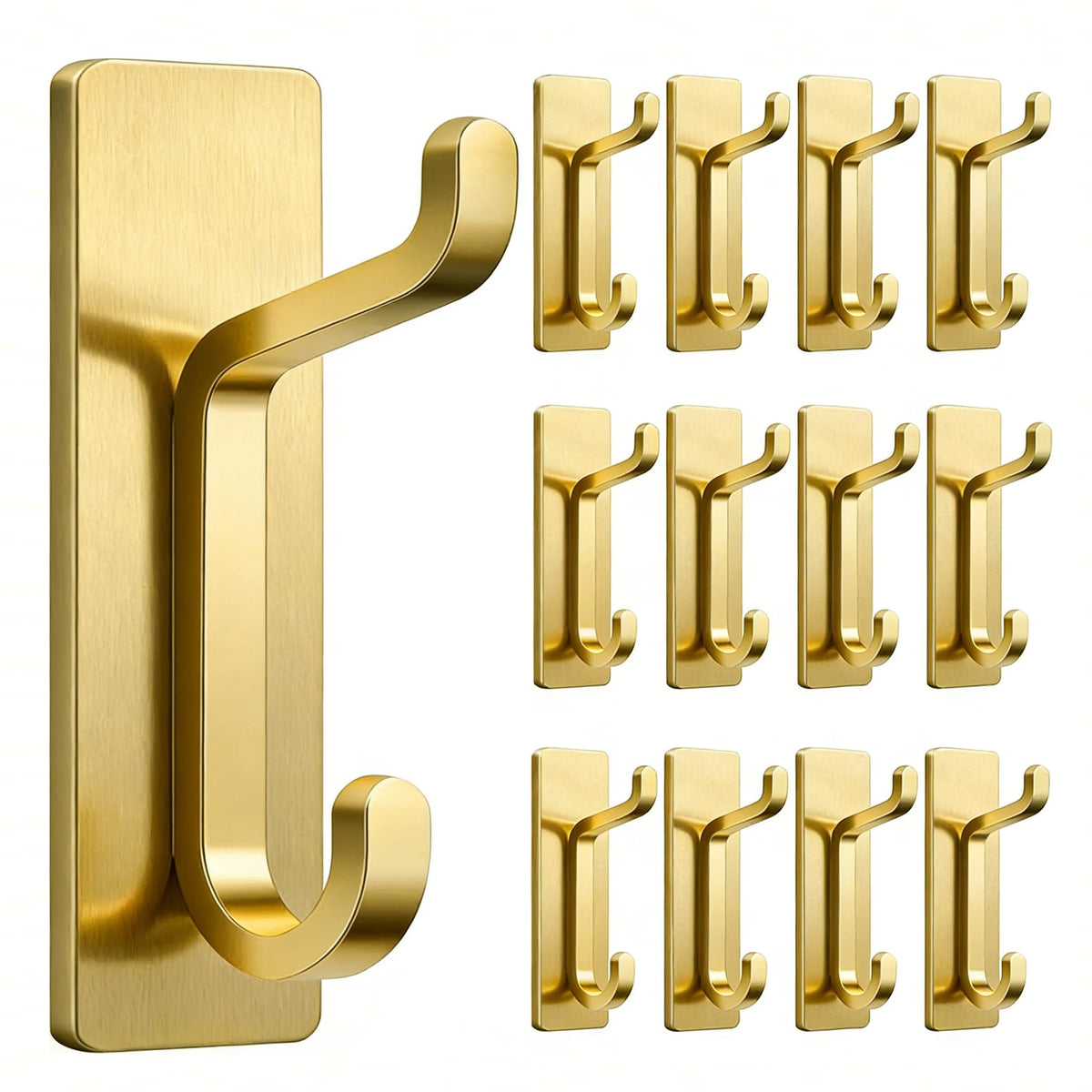 pickpiff 12 Pack Wall Hooks for Coat and Towel: 13LB Adhesive Door Hanger Stick on, Black