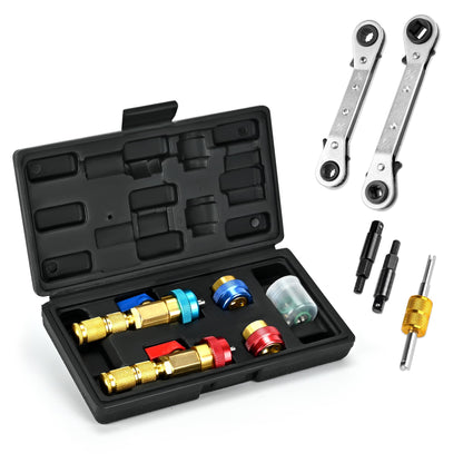 AC Schrader Valve Core Remover Tool Kit, R134a R1234YF R22