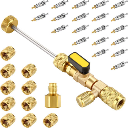 Valve Core Removal Tool Compatible with R22 R12 R407 R410 R404 R32 R600 A/C