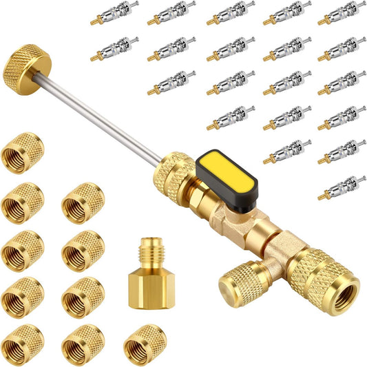 Valve Core Removal Tool Compatible with R22 R12 R407 R410 R404 R32 R600 A/C