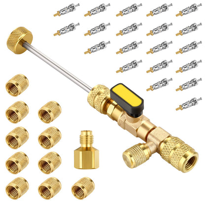 Valve Core Removal Tool Compatible with R22 R12 R407 R410 R404 R32 R600 A/C