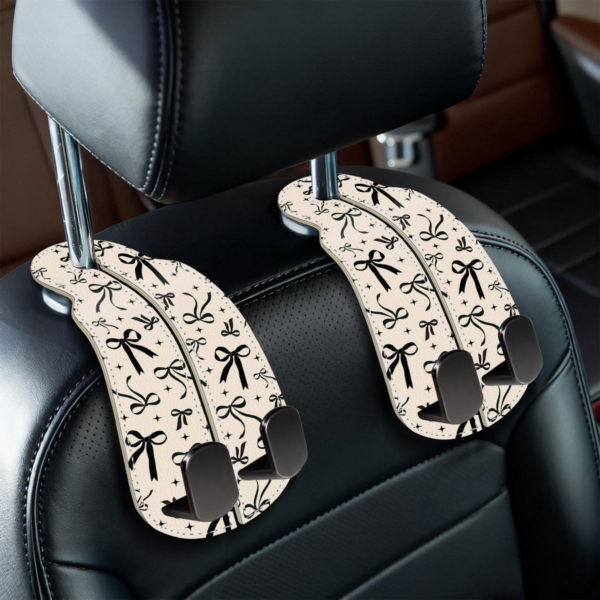 Blusabaca 2PCS Car Seat Headrest Hooks, Purses Bags Holder, Sunflower