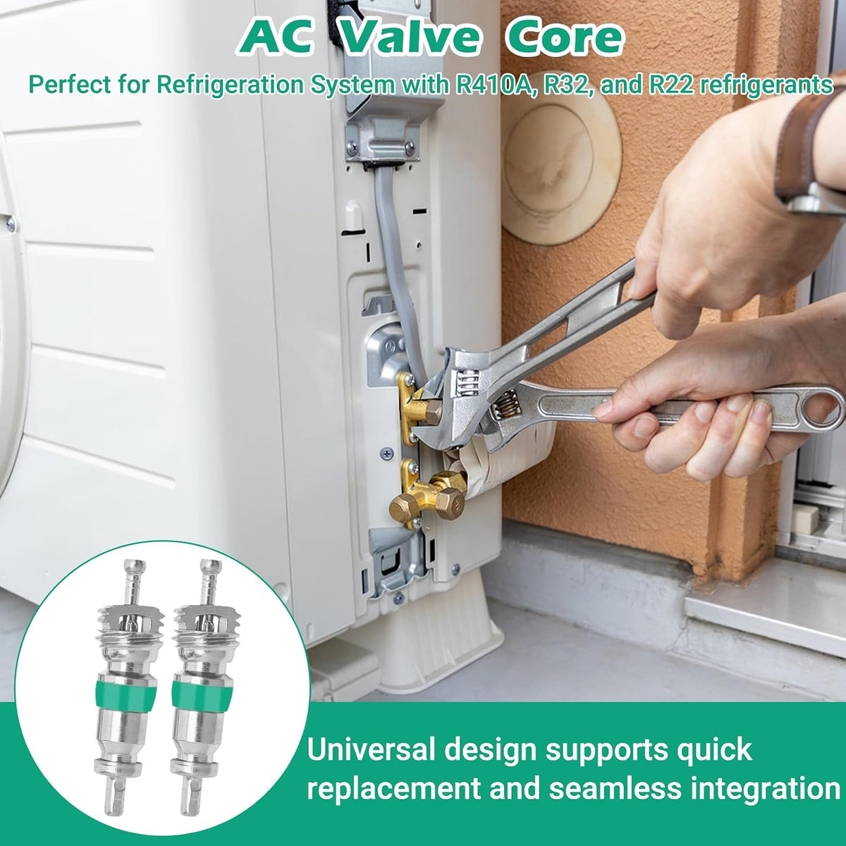 Wayona 100Pcs HVAC Valve Core for R410 R32 R22 Refrigerant, High Pressure with Teflon Seal, HVAC Replacement Part for Air Conditioning and Refrigeration Systems, AC Valve Core Kit