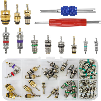 102Pcs Auto Air Conditioning Valve Core Accessories Kit