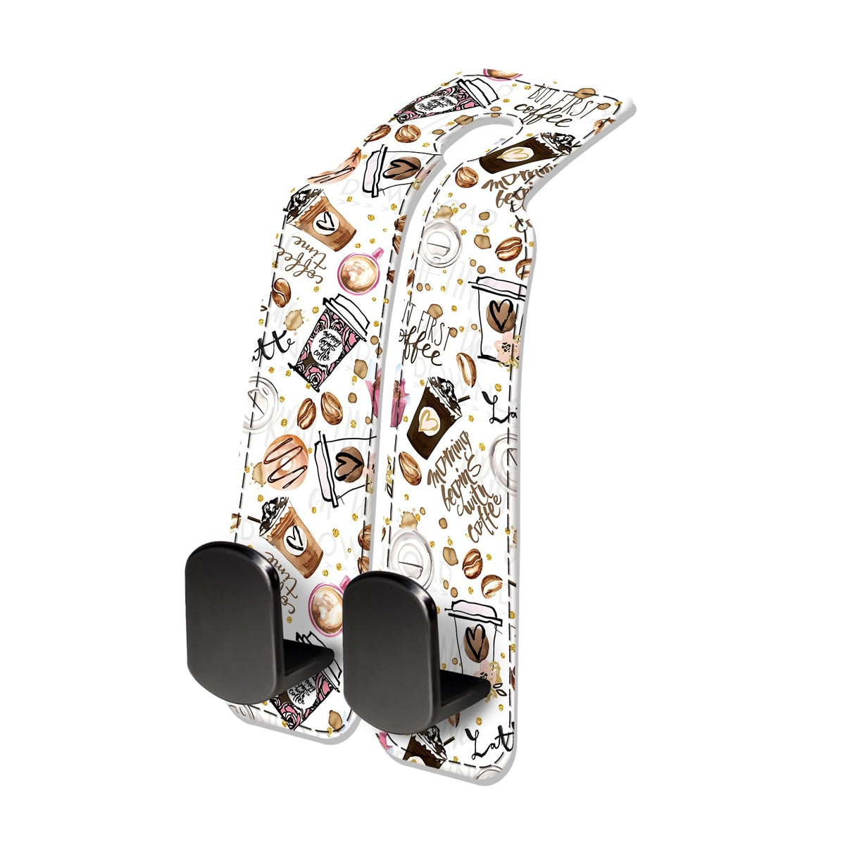 Car Seat Headrest Hook, Universal Leather Cute Hanger Holder Hook, Storage Organizer Interior Accessories for Purse Bags Handbag Retro Cowhide Plaid