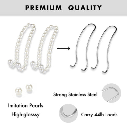 Purse Hook for Car, Pearl Bag Holder for Seat Headrest, 2-Pack