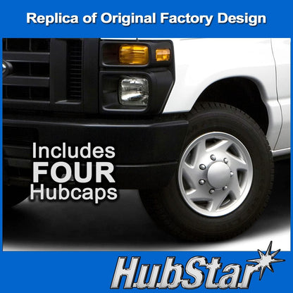 Hubcap Replacement for Ford Van 1998-2026, Sturdy 16-inch Wheel Cover (4 Piece Set)