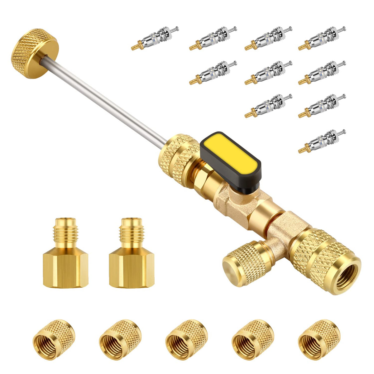 Valve Core Removal Tool Compatible with R22 R12 R407 R410 R404 R32 R600 A/C