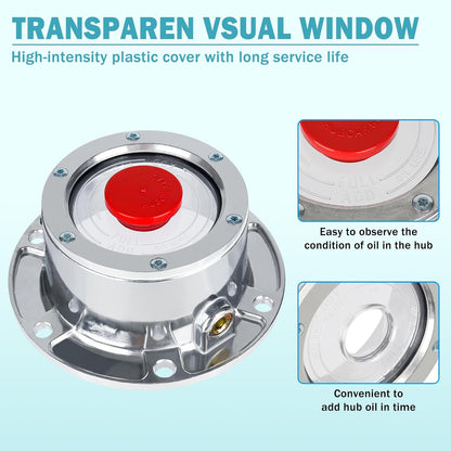 CheeMuii 4 Pack 343-4009 Trailer Hub Caps Kit Replace for Stemco 343-4009