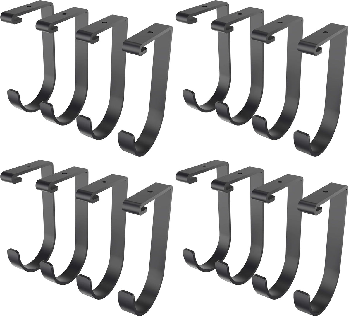 FLEXIMOUNTS 4 Pack Add-On Storage Flat Hooks, White