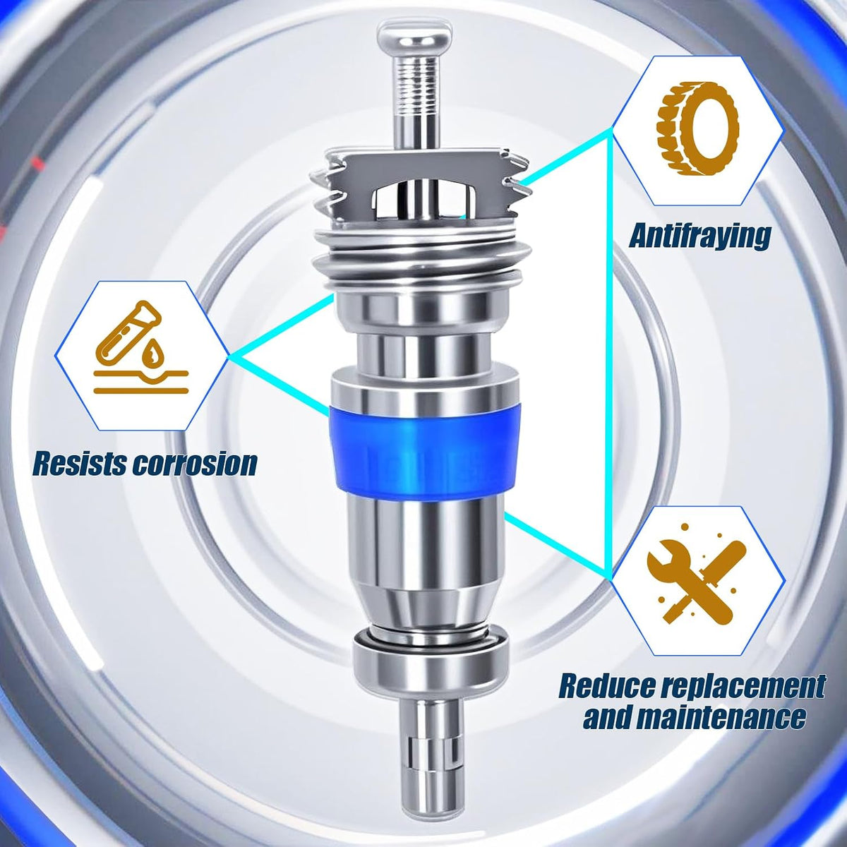 50-Pack Valve Core for HVAC R32 R410A R22, AC Schrader Replacement