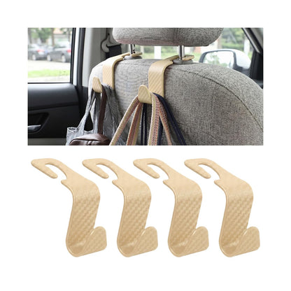 4 Pack Car Seat Headrest Hooks for Vehicle Seats, White