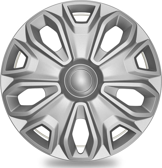 TangMiGe 4-Pack Hubcaps Wheel Covers Compatible with Ford Transit 150/250 / 350, 2015 2016 2017 2018 2019 2020 2021 2022 2023 2024, 16 inch, 5 Y Spok, Standard Leg, Silver Color