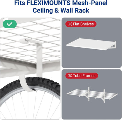FLEXIMOUNTS 4 Pack Add-On Storage Flat Hooks, White