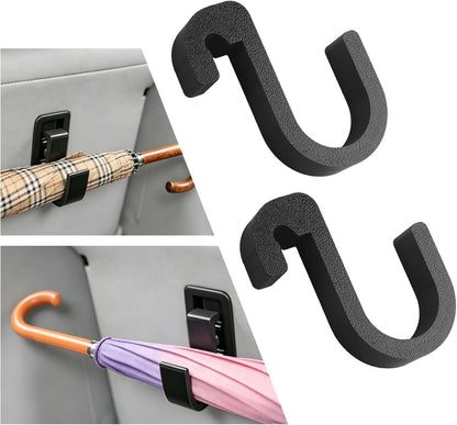 2PCS Double Car Umbrella Hook,No Drilling Car Umbrella Holder Stable Placement of Umbrellas for Trunks,Non-Wobbly Umbrellas Holder for Cars Interior Accessories as Cars Hook (One Hook)