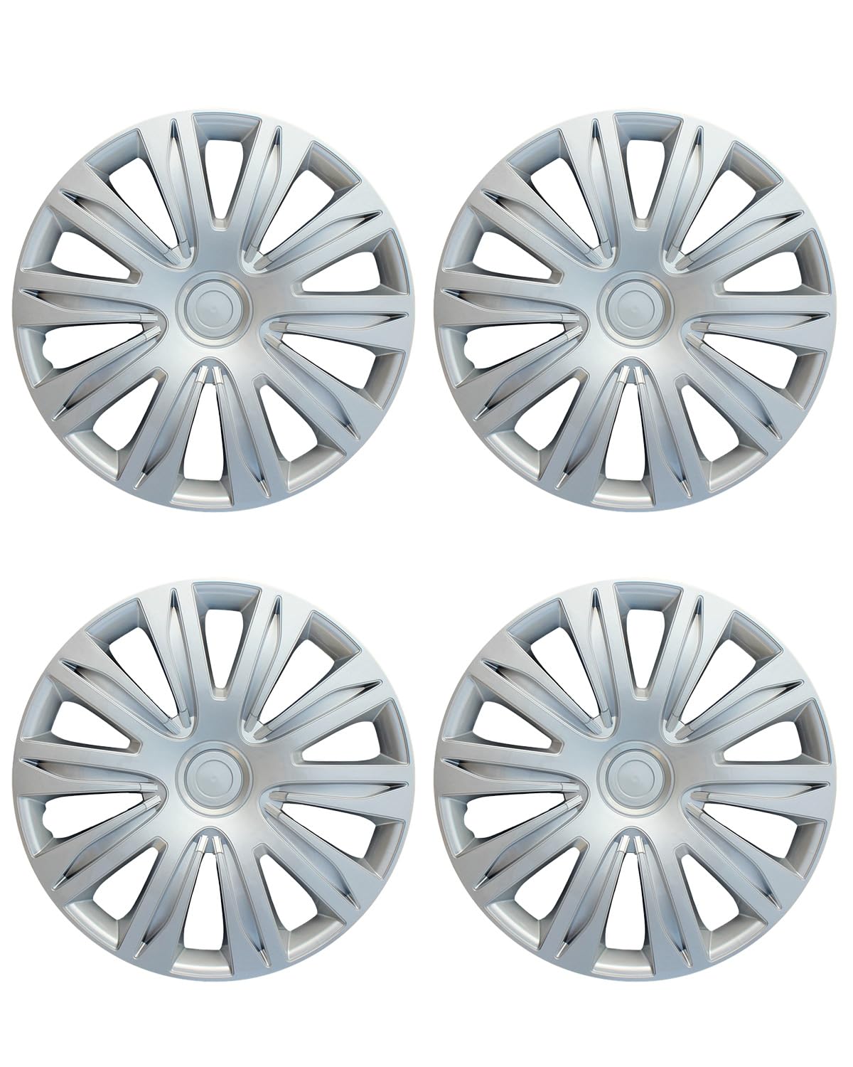 ABX Hubcap Wheel Covers Hub Caps 16 Inch Set of 4 Black & Silver Universal Wheel Rim Cover R16 Stylish Car Decor Wheel Covers for Toyota Camry Nissan Mazda (Black-A1, 16 inch)