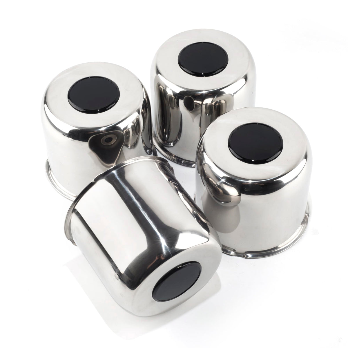 4Pcs 4.25" Stainless Trailer Wheel Center Caps, 4.29" H Chrome