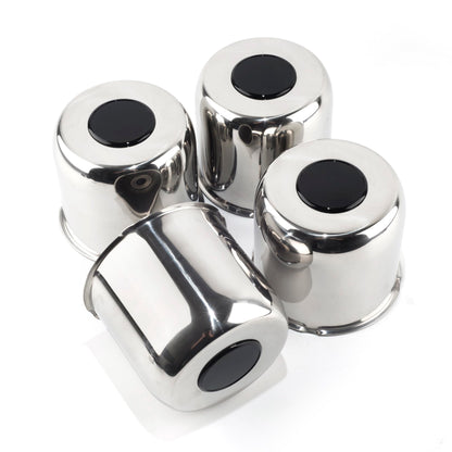 4Pcs 4.25" Stainless Trailer Wheel Center Caps, 4.29" H Chrome