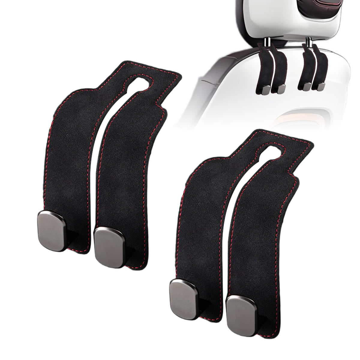 Car Purse Hook Purse Hook for Car Seats Headrest Car Seat Hooks,Heavy Duty Vehicle Organizer for Handbags, Groceries, Purses, Keep Car Tidy (Black, 2 Pack)