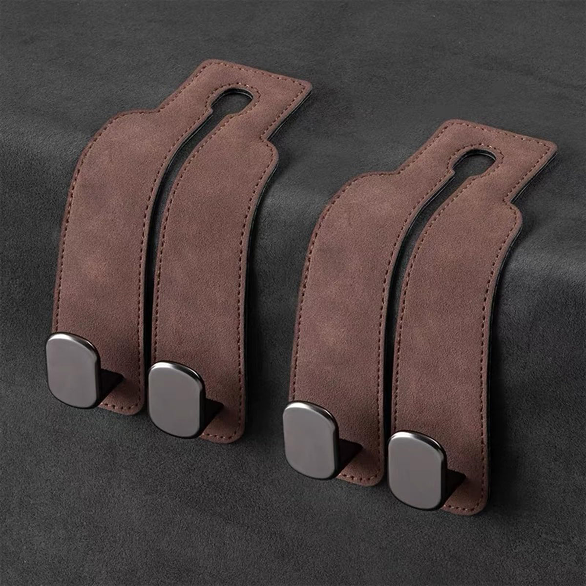 Car Headrest Hooks for Purses and Bags, Double Flexible Leather Hooks Car Accessories Interior for Women Men, 2 in 1 Back Seat Hook Car Organizer and Storage Car Essentials Organization Car Must Haves